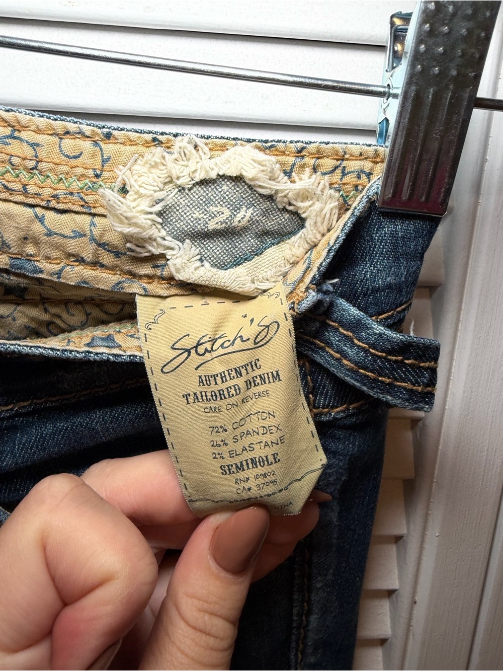 Stitch’s Seminole Women’s Blue Straight Leg Jeans Distressed Y2K Size 24 - Picture 8 of 10